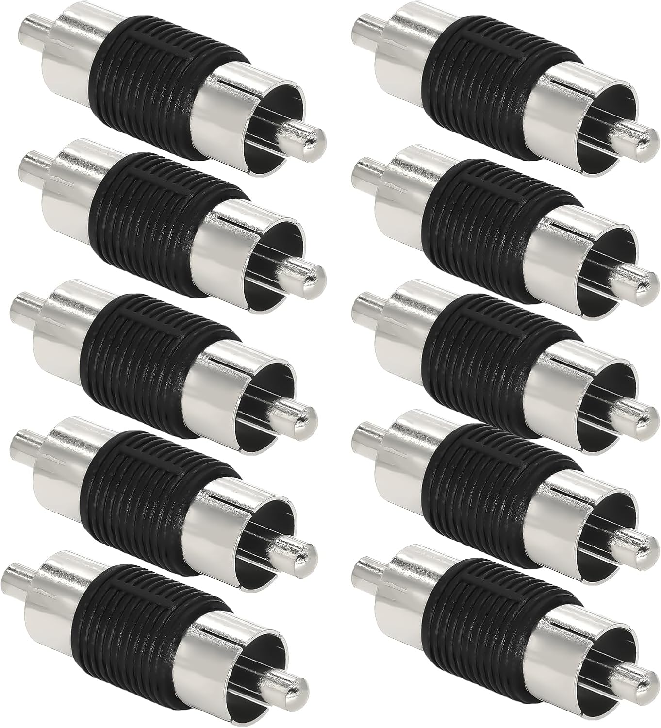 10 Conectores Adaptador RCA Macho a Macho Audio Video
