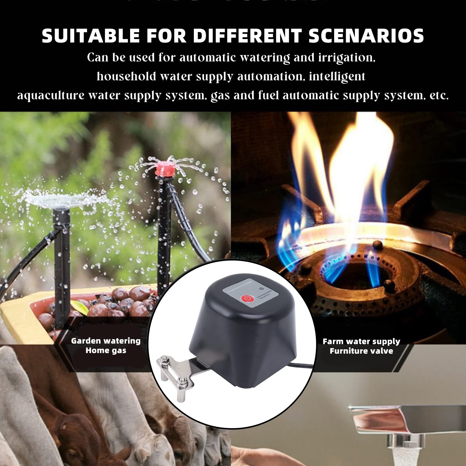 Válvula de Agua WiFi, Válvula de Agua Inteligente Actualizada, Válvula de Bola Automática, Temporizador de Riego, Controlador de Aspersor Compatible con Alexa