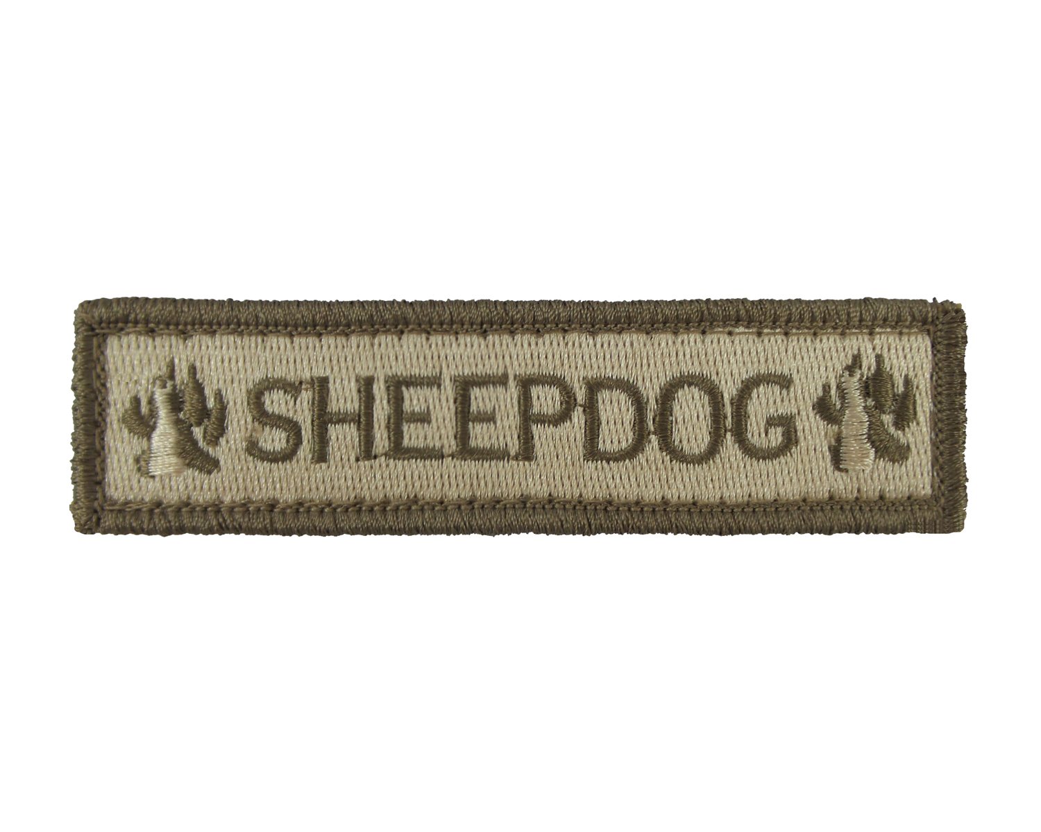 Sheepdog Tactical Hook and Loop Fully Embroidered Morale Tags Patch 1x4 (Subdued)