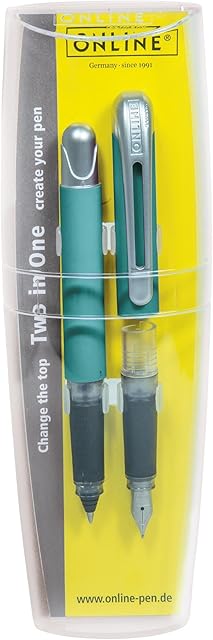 Set Two in One College Mint with ink cartridge rollerball and fountain pen