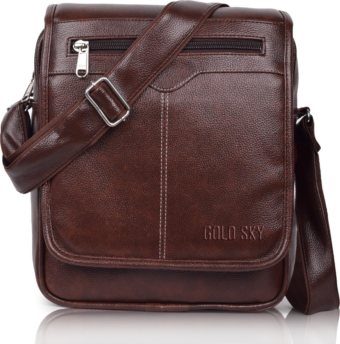 Shade Stylish PU Leather Sling Cross Body Travel Office Messenger One Side Shoulder Bag for Men