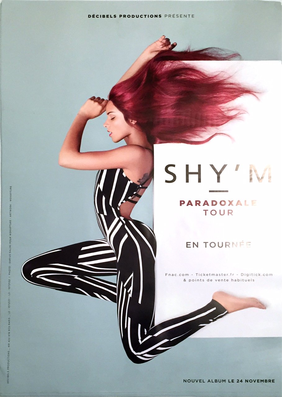 Affiche Shy'M Paradoxale Tour grand format 40x60 cm poster musique - 2