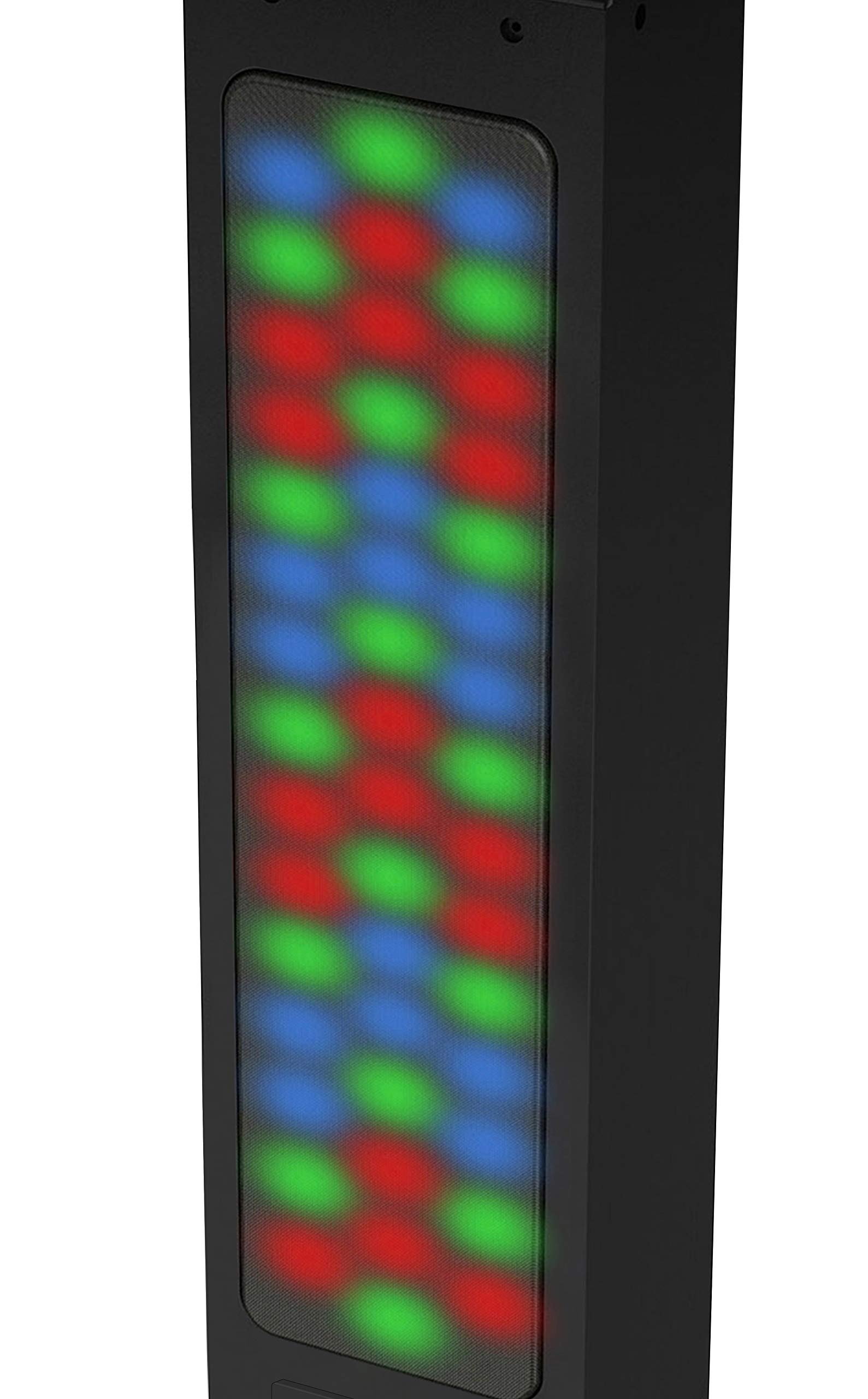 Starion KS829-B Bluetooth Karaoke Machine l Pedestal Design w/Light Show l 4 Built-in Speakers & 2 Tweeters l Two USB for Bluetooth / MP3 Record & Playback l Disco Ball Effect l Two Microphones 1