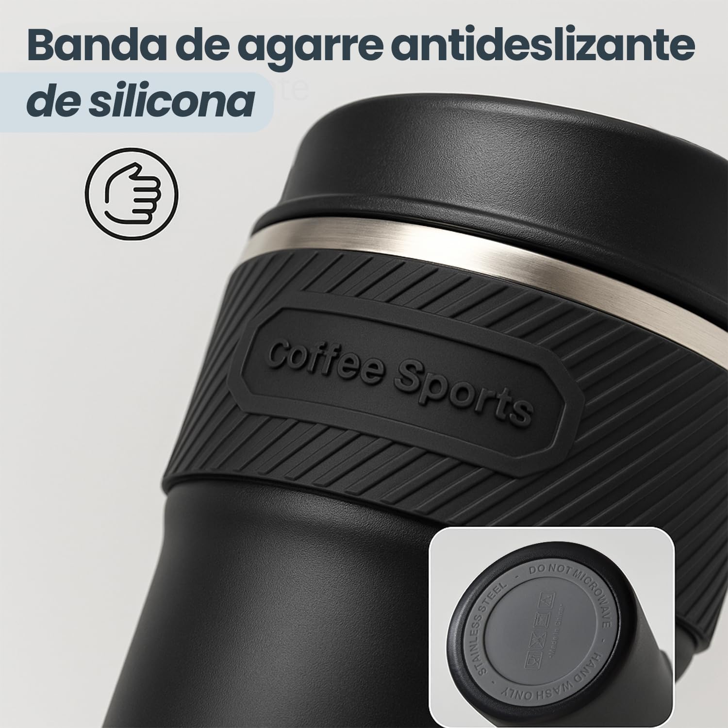 Gobelet isotherme pour café chaud et froid, 500 ml, acier inoxydable avec revêtement en céramique, double paroi sous vide, sangle de transport et 2 façons de boire