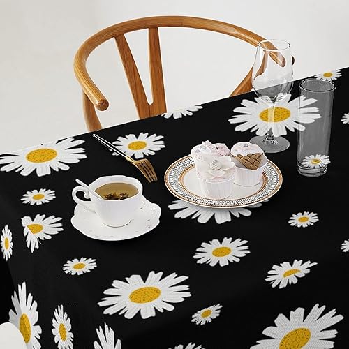 Miniatura 151 de Mantel floral hippie, diseño retro de los años 70, naranja, rosa, azul, floral, bohemio, estampado estético de margaritas, para fiesta, picnic