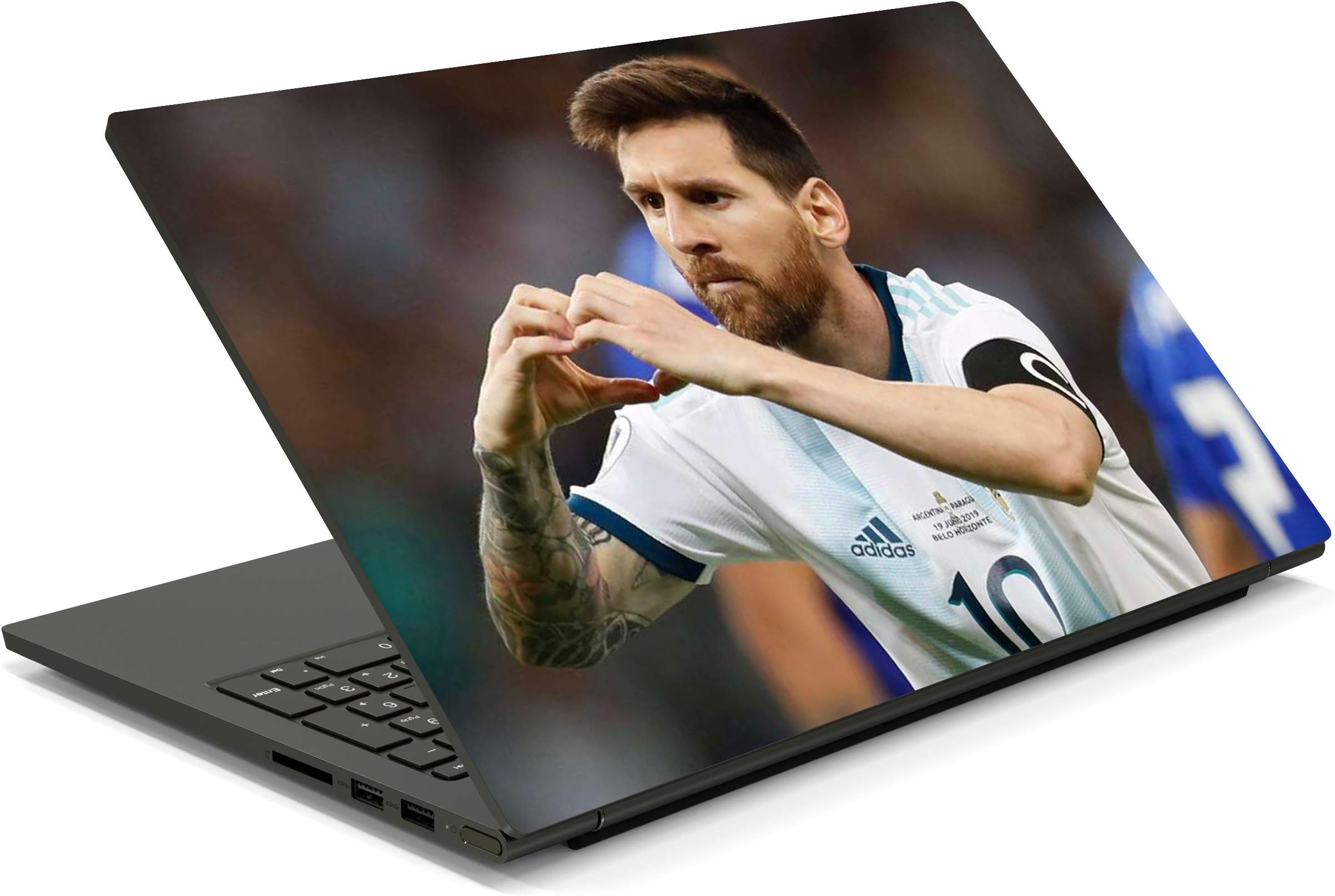 ISEE 360® Laptop Skin Cover Laminated Leo Messi 10 Stickers and Free ...