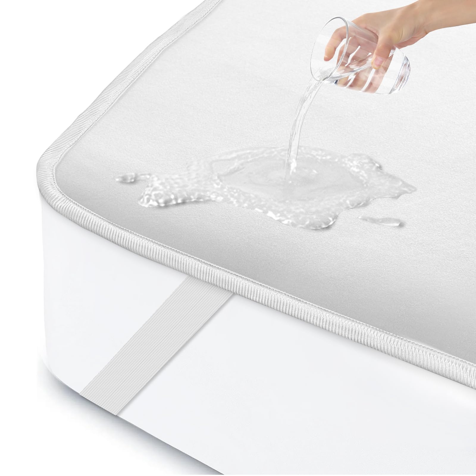 ohano Matratzenschoner 160 x 200 cm wasserdicht Inkontinenzunterlage waschbar, Matratzenschutz wasserdicht, Matratzenüberzüge, Inkontinenz Bettunterlage,wasserdichte Matratzenauflage- Weiß