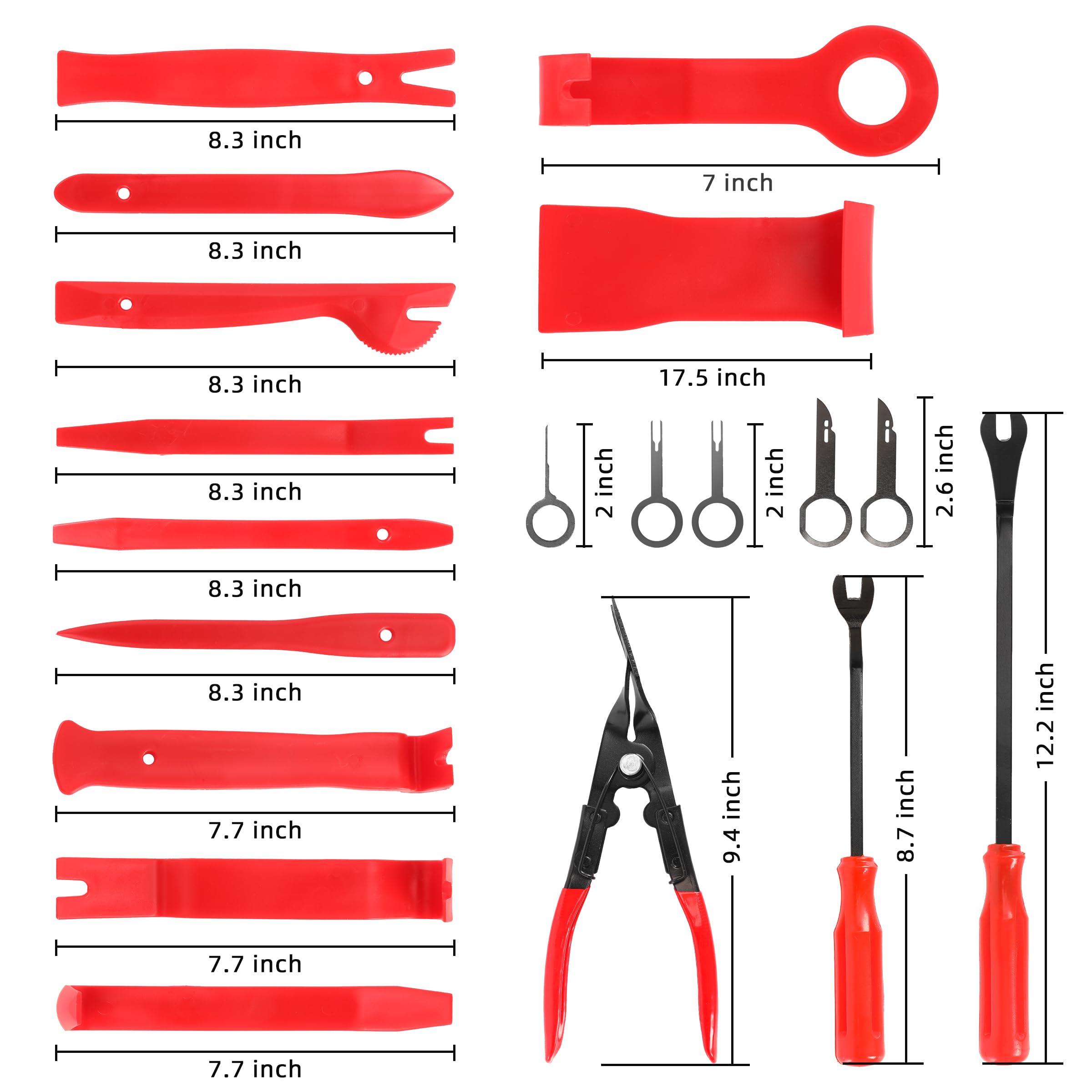 MUETKNYE Car Trim Removal Tool Set 19Pcs Panel Fastener Clips Removal Car Auto Clip Pliers Fastener Remover Set - Image 2