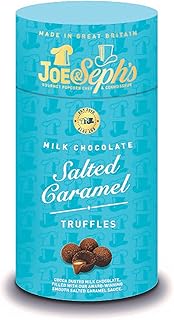 Joe & Seph's Milk Chocolate Salted Caramel Truffles (1x100) | Luxury Cocoa-Dusted Chocolate, smooth salted caramel, gifts for men and women, chocolate gift