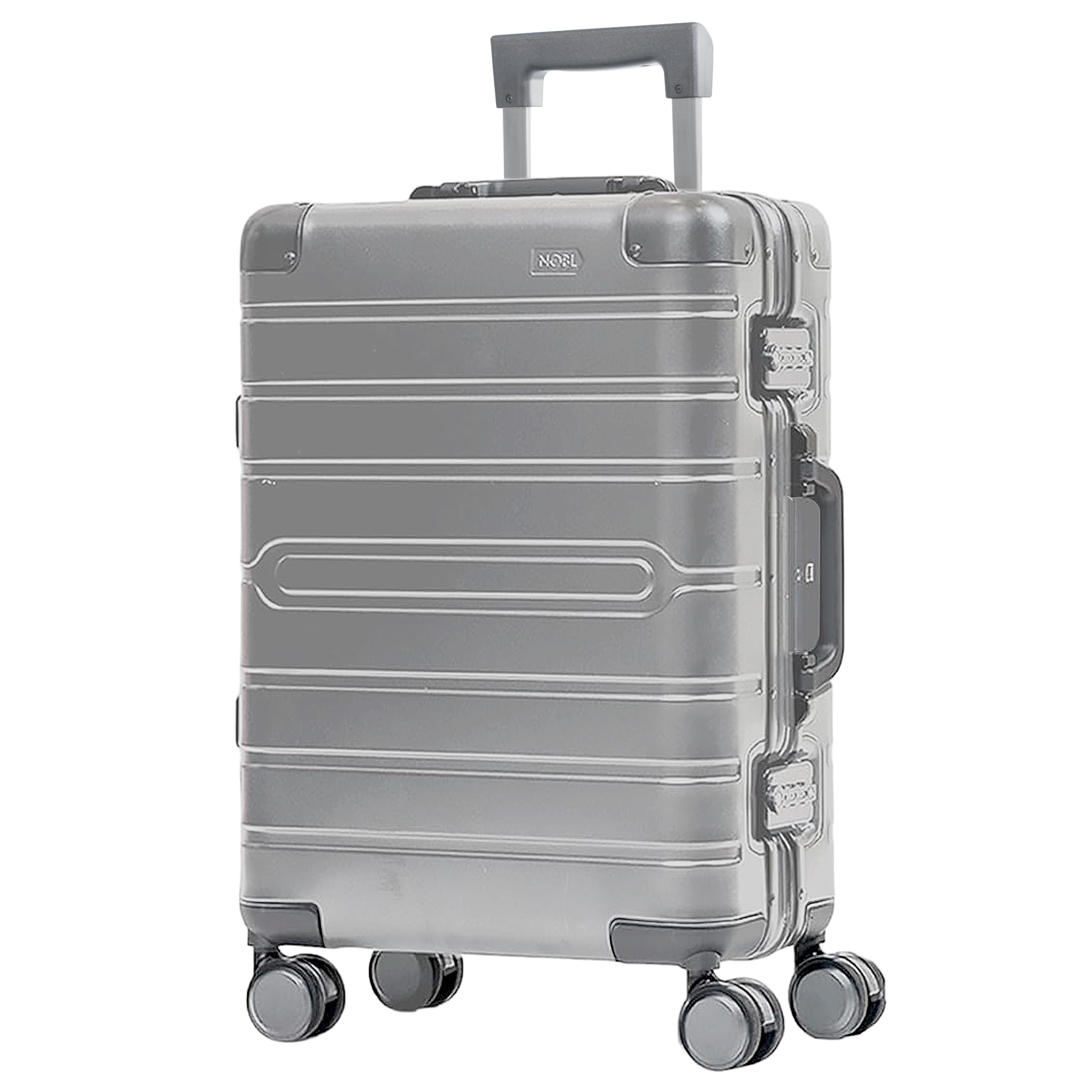 Nobl Travel Carry On Luggage, Noble Zipperless Aluminum Suitcase,21.7x14.8x8.1 Airline Approved, Aluminum Metal Hardside Shell & Frame, 360° Spinner