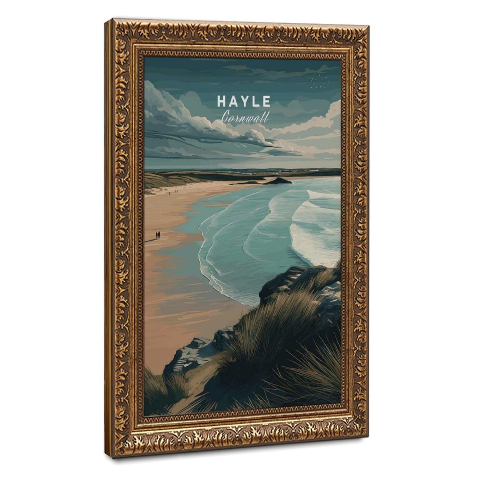 Bareronor Hayle Cornwall Coastal (2) Canvas Poster Bedroom Decor Landscape Office Room Decor Gift 12" L X 18" W