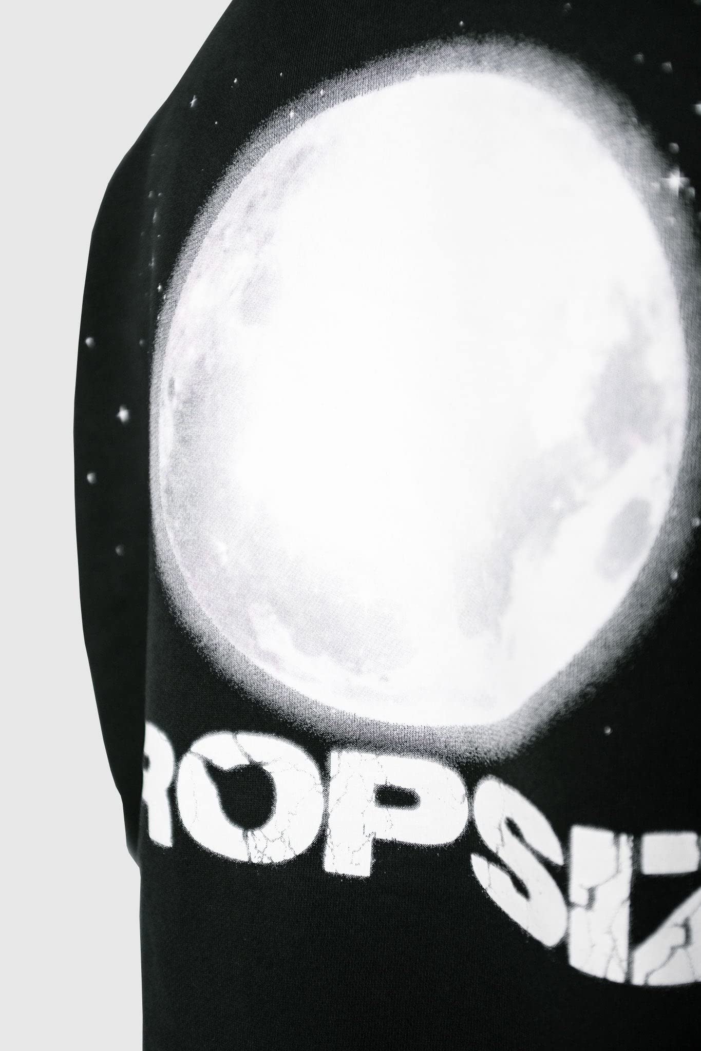 Dropsize Heavy Oversize Moon Design Hoodie Washed Black, Urban Streetwear Oversize Pullover in cotone 360 GSM con Cappuccio Uomo Felpa con Cappuccio
