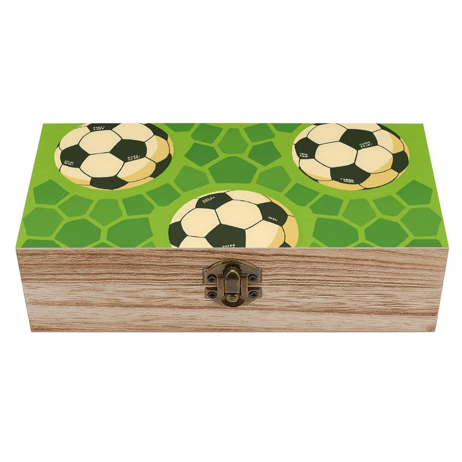 HLBSDM Soccer Retro Wooden Storage Box Jewelry Art Gift Boxs Decorative Keepsake Boxes