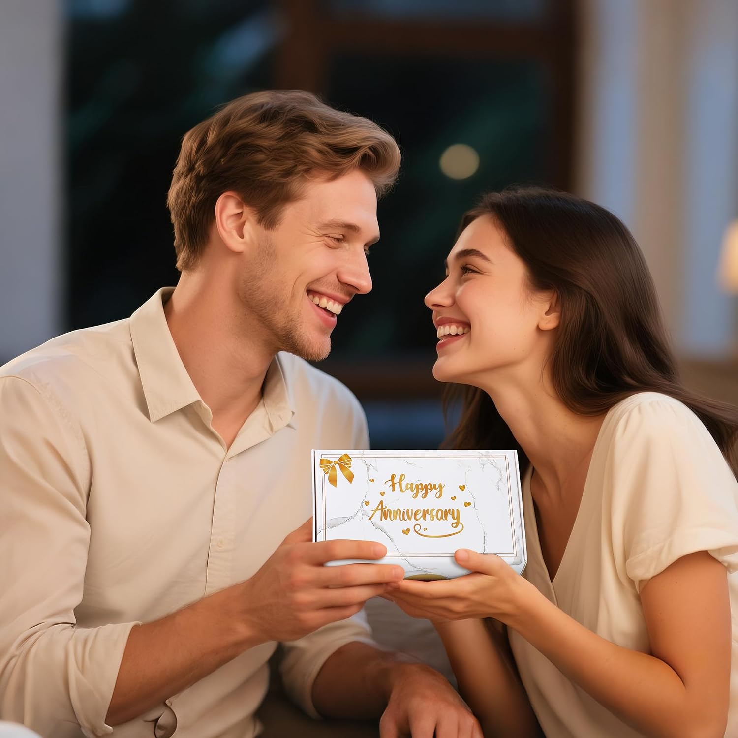 1 Year Anniversary Couple Gift – Couple Socks with 1st Anniversary Card & Gift Box for Couples,Him,Her,Husband,Wife