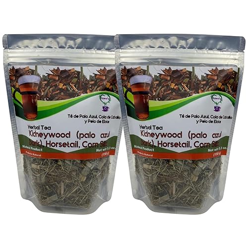 Té Palo Azul, madera de riñón, cola de caballo, seda de maíz, Quiere Te, 5.3 oz (150 gramos), hasta 100 tazas, Cyclolepis Genistoides, té de