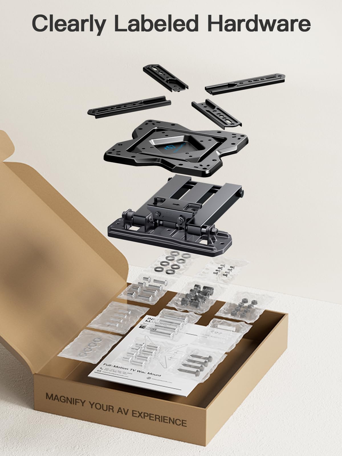 PERLESMITH TV Wandhalterung Schwenkbar Neigbar Wandhalterung Fernseher für 26-60 Zoll Flach & Curved Fernseher oder Monitor bis zu 35kg, TV Halterung Max.VESA 400x400mm