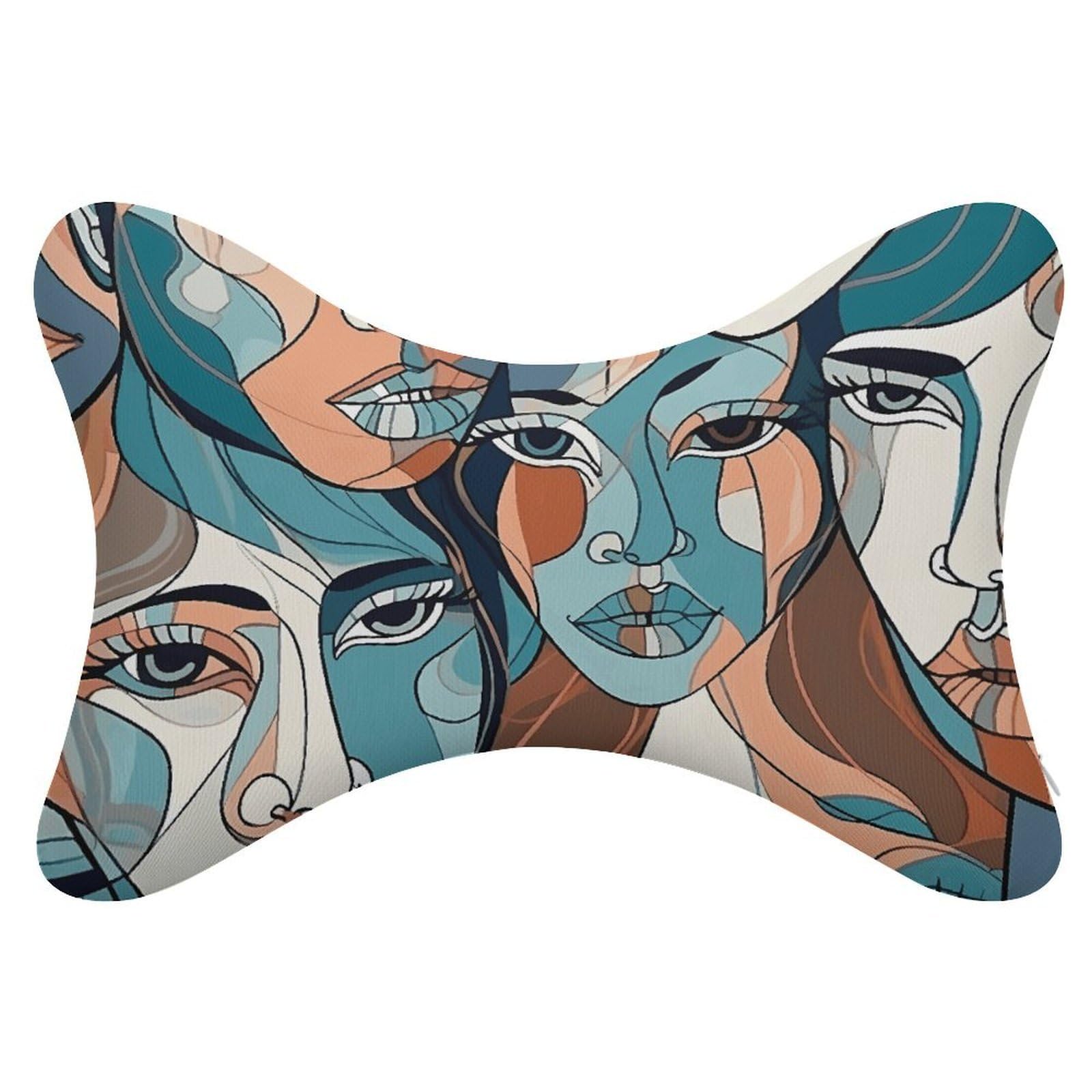 Almohada de líneas suaves, núcleo de almohada de espuma viscoelástica, cojín, proporciona apoyo para el cuello, almohadas de coche para viajes y oficinas en casa.