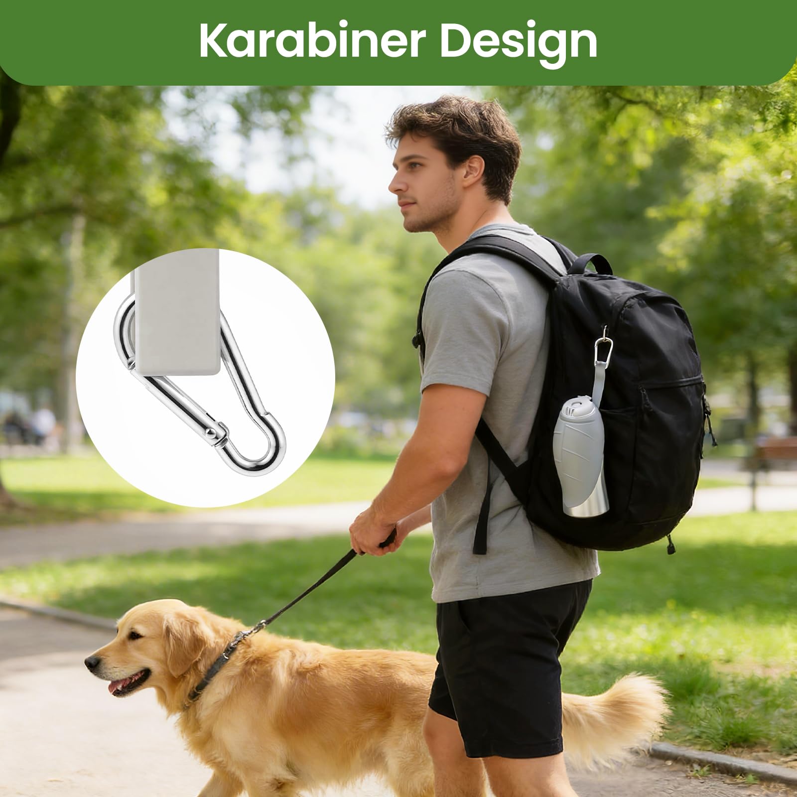 Youyijia 800ml Hunde Trinkflasche Edelstahl – Auslaufsichere Pet Water Bottle mit Faltbarem Napf, BPA Frei Reise Wasserflasche für Hunde & Katzen, Tragbare Outdoor Trinkflasche für Wandern