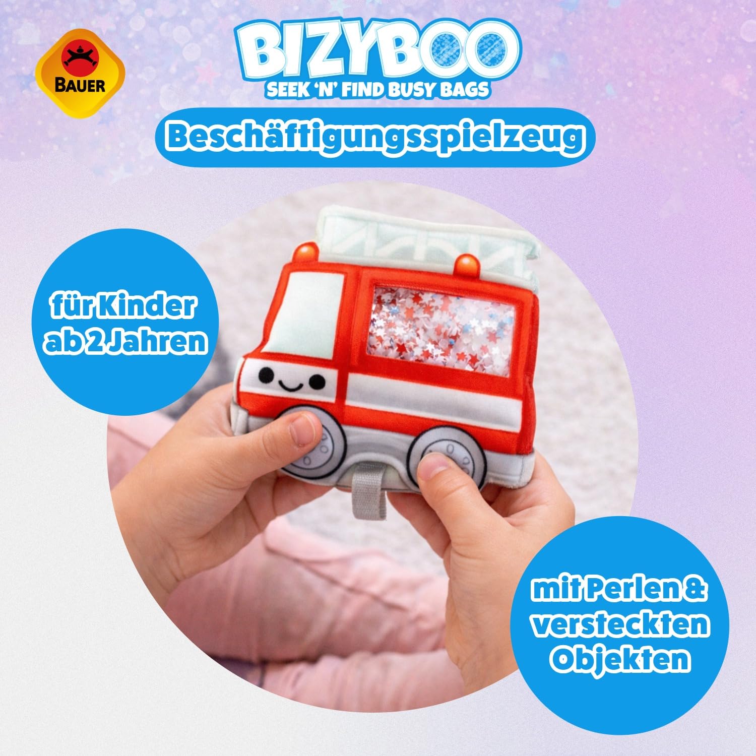Bauer Spielwaren 21002 Bizyboo sensoryczna zabawka do wyszukiwania, czerwona