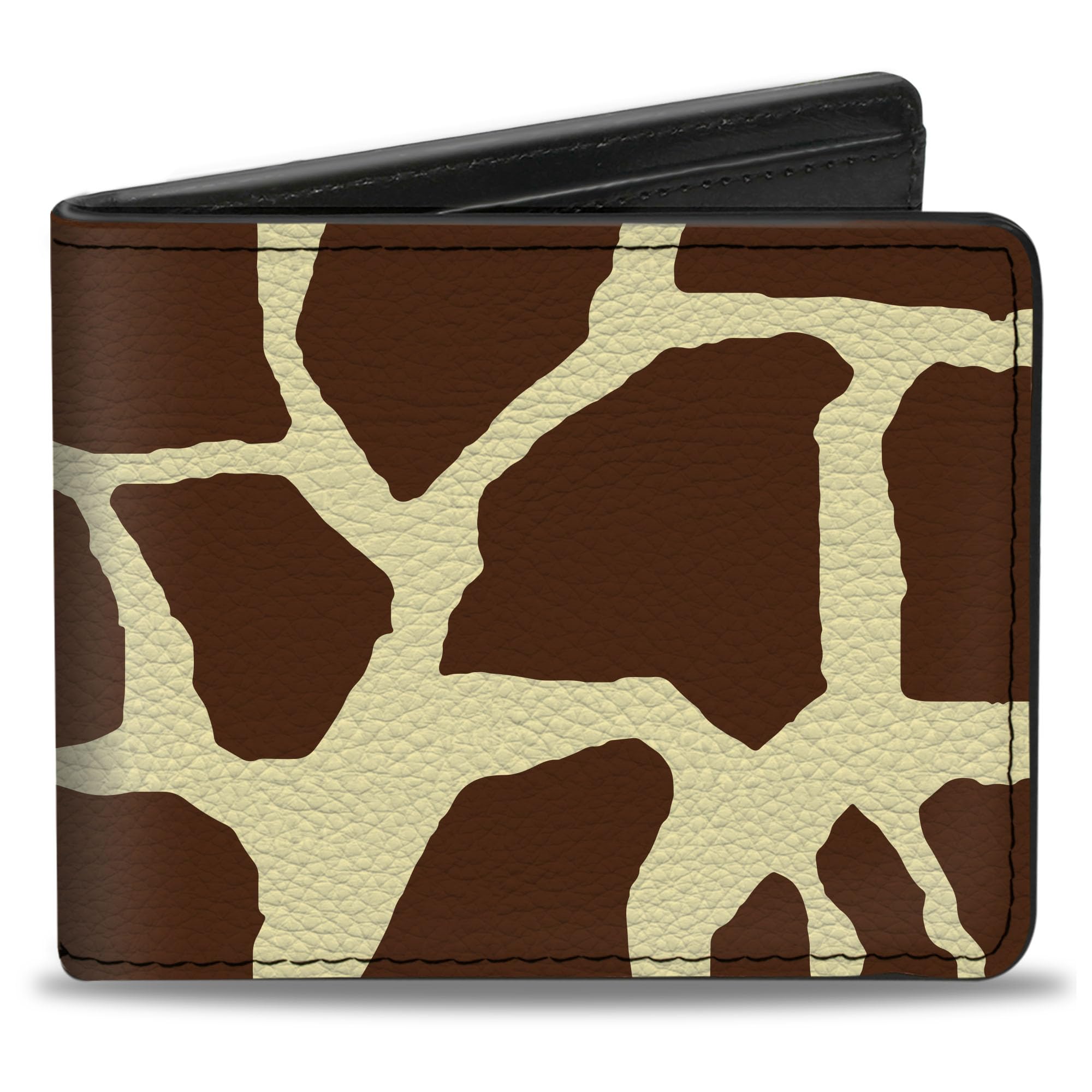 Buckle-Down Men's Wallet, Bifold, Giraffe Spots Cream Brown, Vegan Leather, Multi, 4.0