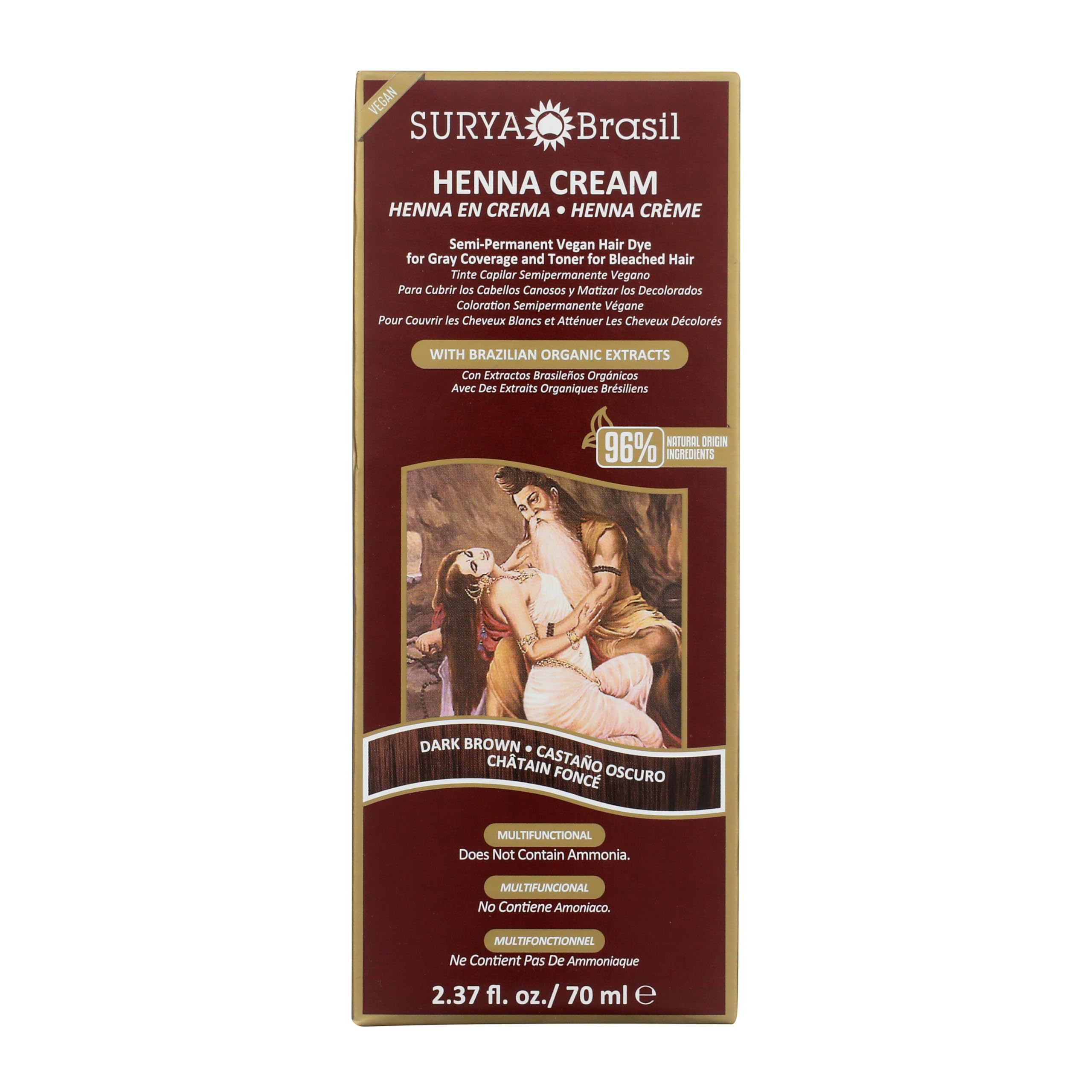 Products Henna Cream, Dark Brown, 2.37 Fluid Ounce