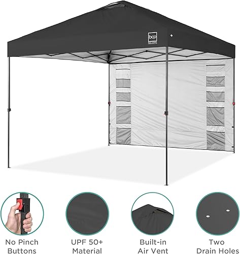 Miniatura 247 de Best Choice Products Carpa Toldo Desplegable de 10x10 pies para Instalación de 1 Persona, Refugio Portátil Instantáneo con Botón de 1 Toque