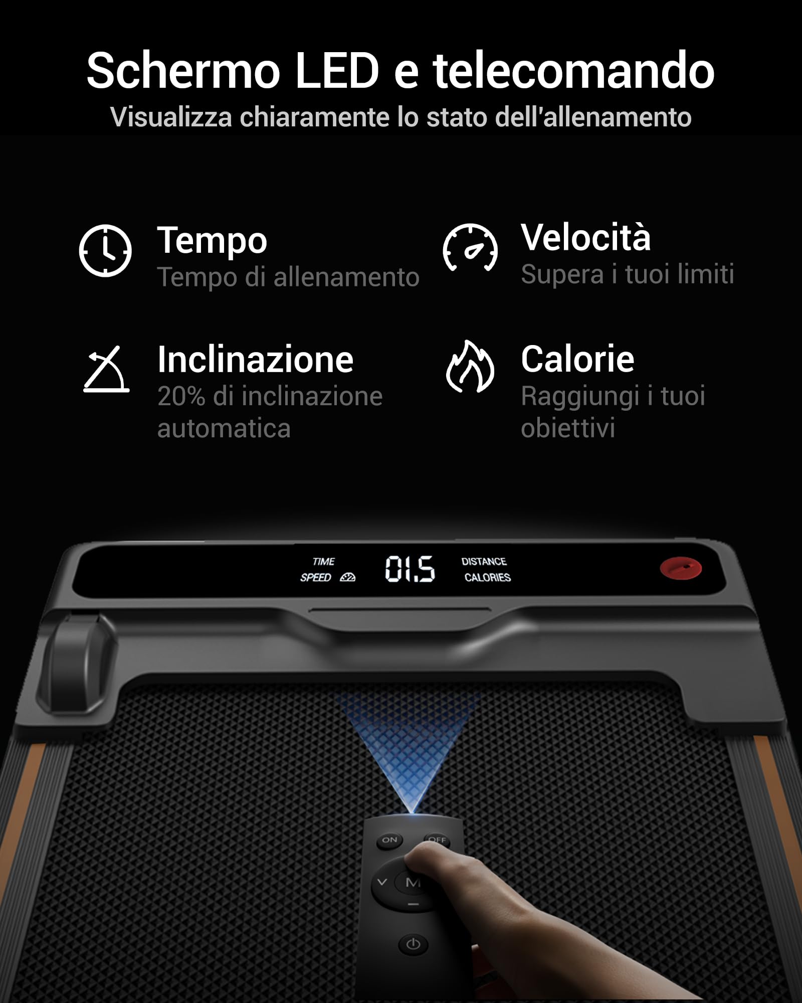 UMAY Tapis Roulant con Inclinazione 20% Automatica, Tapirulan 12KM/H | Tapis Roulant Elettrico Pieghevole, Tapirulan da Casa 3.0HP con Display LED