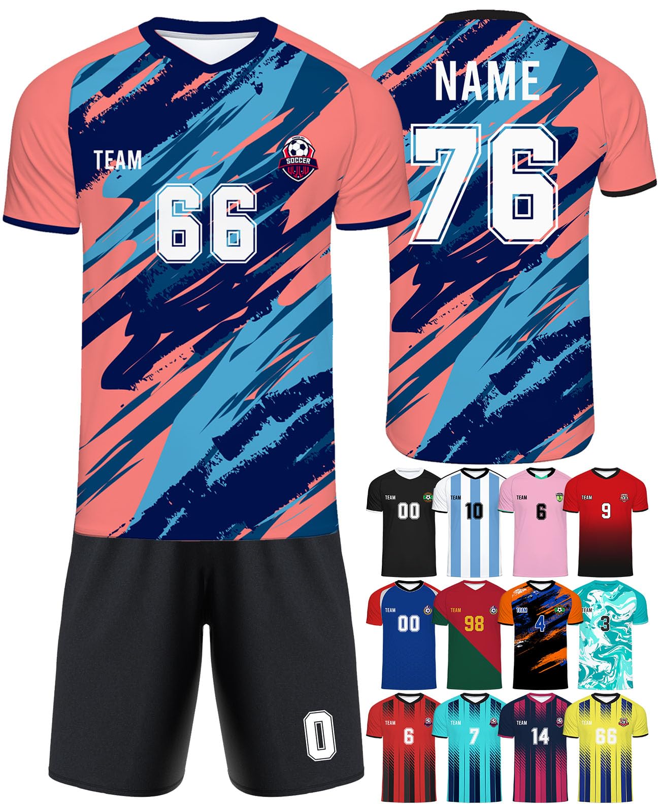 Custom Soccer Jersey Men Personanlied Soccer Shirts with Team Name Number Customized Football Fans Uniform