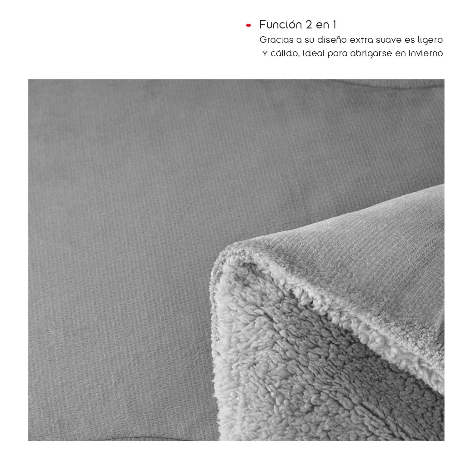 TIENDA EURASIA – Edredón Borrego Liso | Material Externo 100% Poliéster y Material Interno Sherpa Polar | Función 2 en 1 | Funda de Almohada | Edredon Borreguito Cama (Gris Claro, Cama 135/150)
