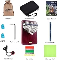 Vista 4 de LingTing Kalimba - Piano de pulgar de 34 teclas Mbira, regalo para niños, adultos, principiantes profesionales (LT-K34V, susurrador de nieve)