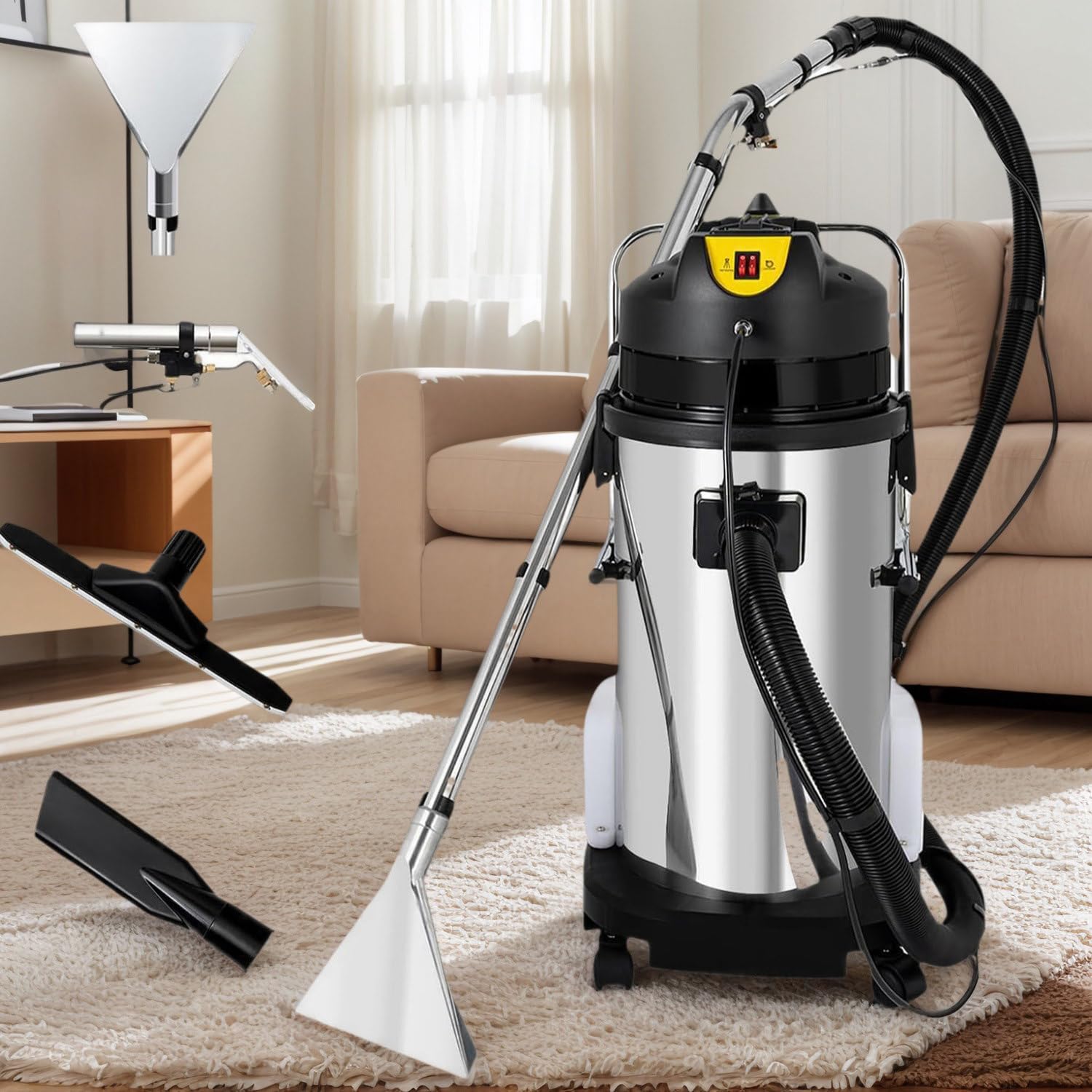 Aspiradora Agua Tapiceria Limpiador -Limpia de Sofa Aspirador Maquina Limpieza Liquidos Lava Extracción Alfombras Colchones Upholstery Hidroaspiradora Coche Carpet Cleaner Machine
