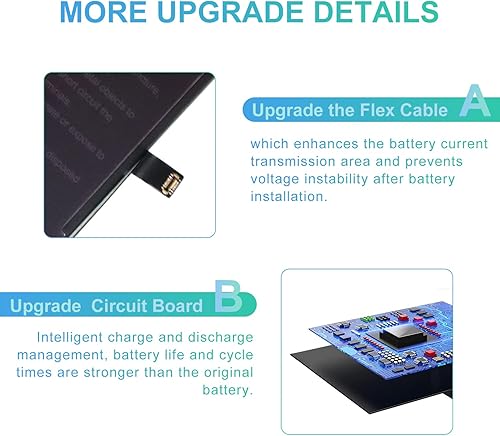 Miniatura 22 de WUHAO Batería de repuesto para iPhone 14, capacidad mejorada de 3600 mAh para 14 baterías A2882 A2649 A2881 A2884 A2883 con protector de lente