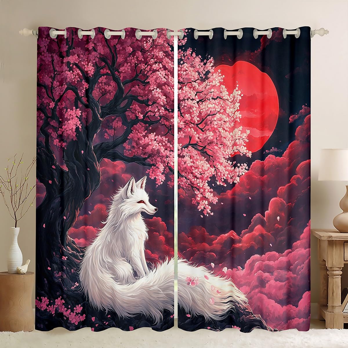 Rideaux occultants lune rouge White Fox pour apaiser le sommeil des enfants