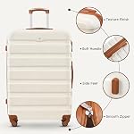 Suitour Luggage Sets 6 Piece, 20-inch Carry-on and 24 28 inch Checked Suitcase Set with Cosmetic Case and Expandable Travel Duffle Bags Set(Beige Tan)