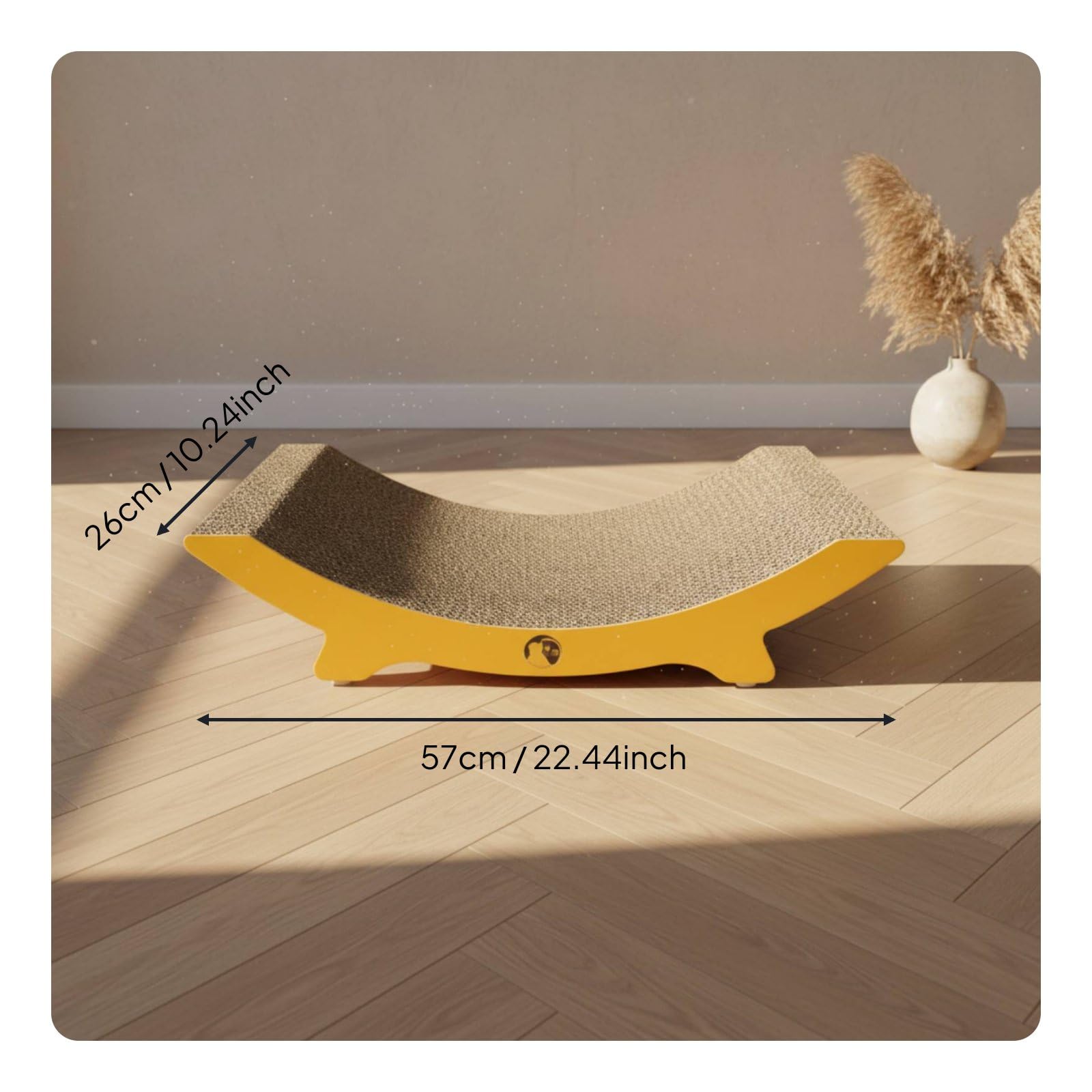 Griffoir pour Chat Planche Lounger Lit Jouet en Carton Ondulé Grade C Texture Ferme pour Limage Naturelle des Griffes Courbe Sourire pour Confort