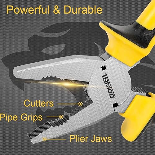Miniatura 2 de Dowell - Juego de alicates de punta larga, alicates de combinación, alicates de Lineman y alicates de corte diagonal