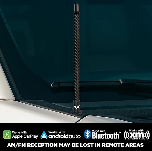 Miniatura 3 de EcoAuto Antena universal corta y rechoncha para camión de 12 pulgadas, accesorios de camión para Ford, Dodge, GMC, Chevy, Jeep (2007+) - Antirrobo