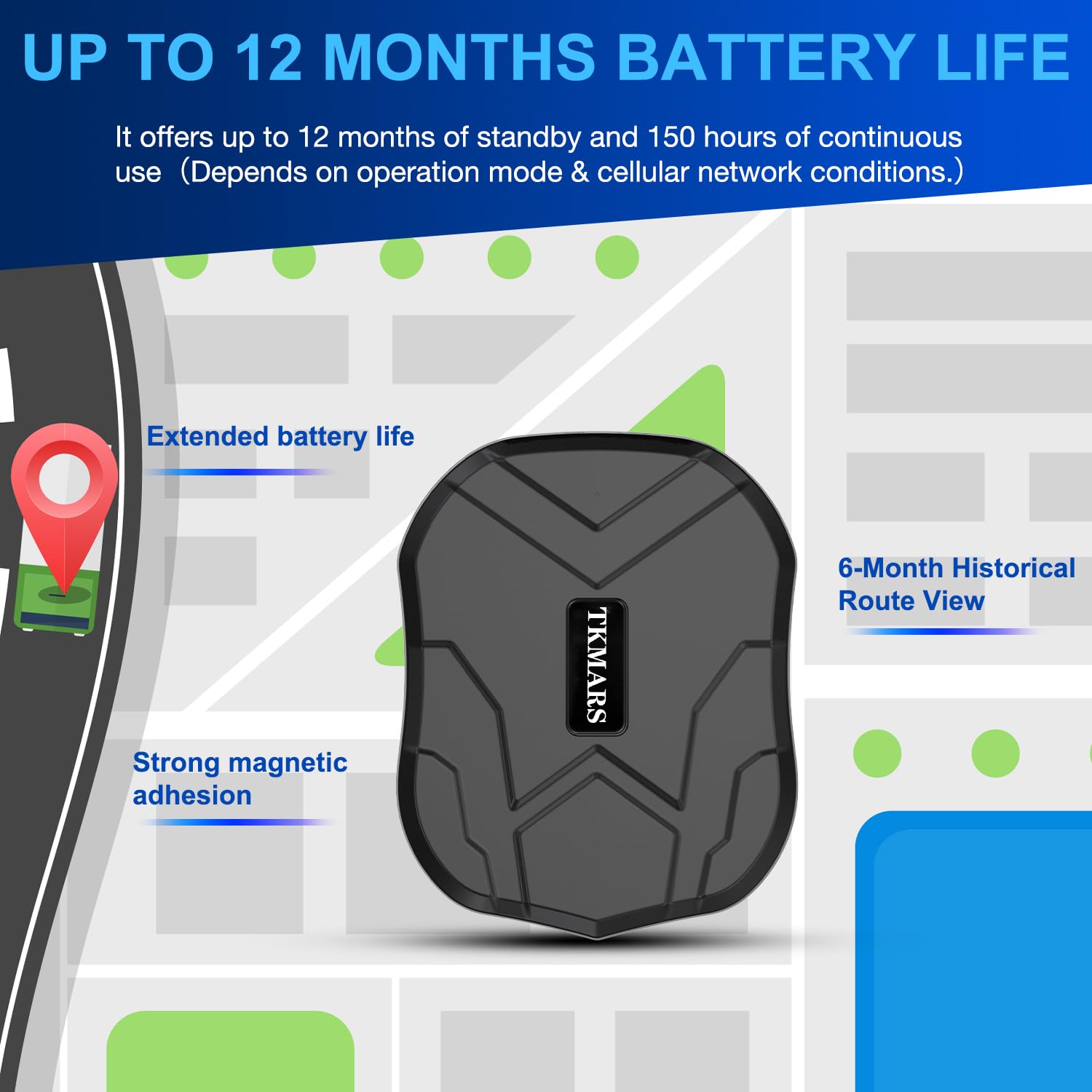 Localizador GPS 4G para Coche con Tarjeta SIM, 10000mAH Batería Rastreador GPS Magnético Impermeable IP65, Seguimiento en Tiempo Real sin Instalación, Tracker para Moto Camión y Vehículos, TK905BE
