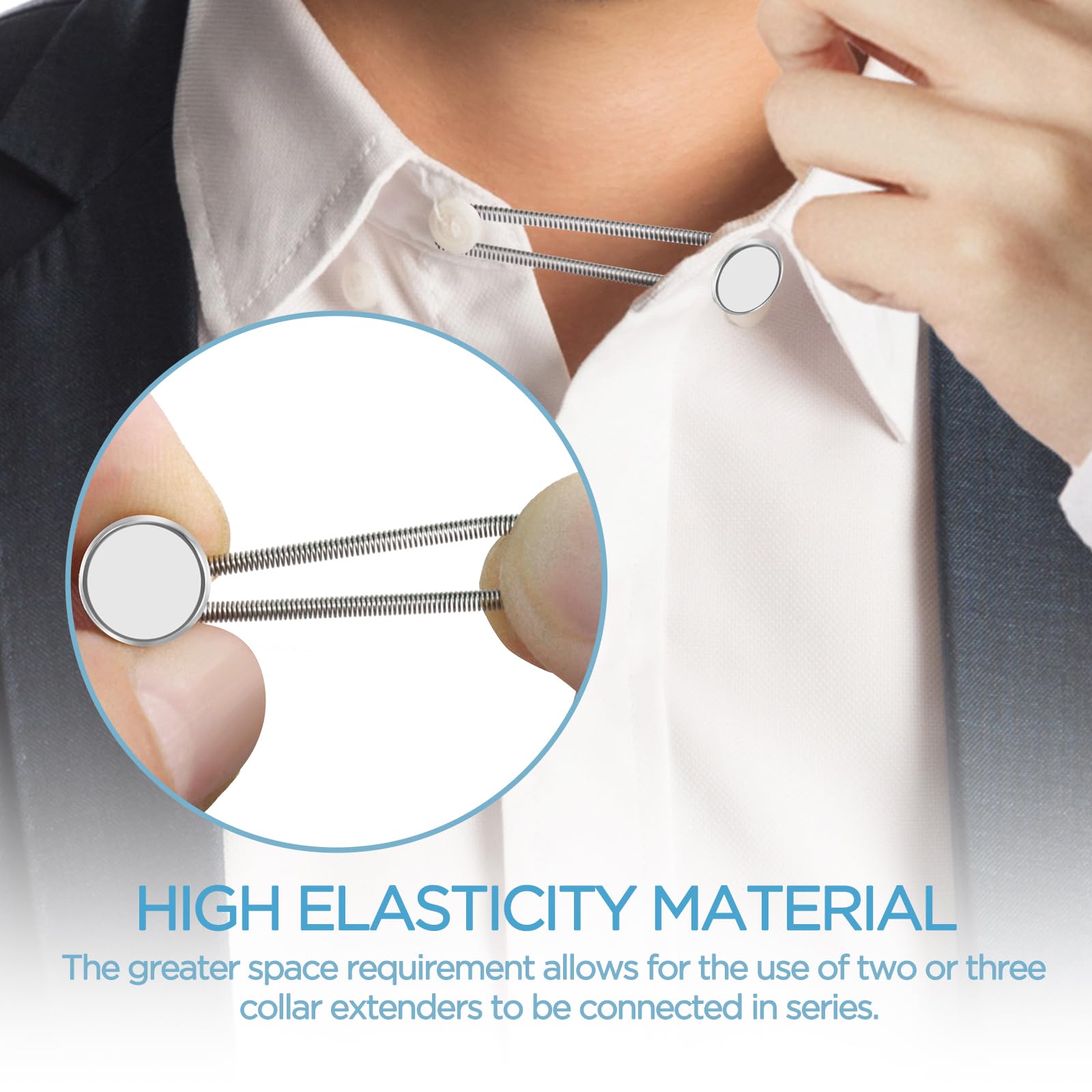 Amazon.com: 12 PCS Shirt Collar Button Extenders for Men's Dress Shirts, Comfortable Neck Button Extender, Also Works as Button Extenders for Jeans and Pants, Includes Collar Stays Amazon.com: 12 PCS Shirt Collar Button Extenders for Men's Dress Shirts, Comfortable Neck Button Extender, Also Works as Button Extenders for Jeans and Pants, Includes Collar Stays