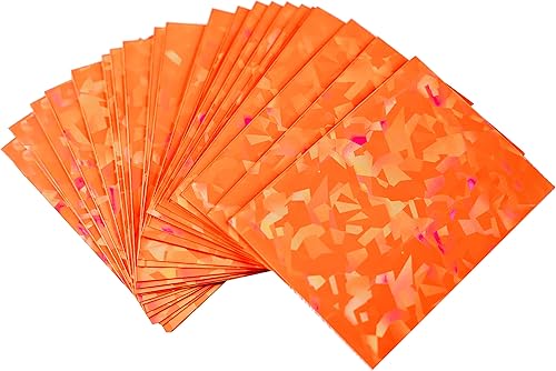 Miniatura 1 de 100 fundas holográficas naranjas para tarjetas, ajuste perfecto, fundas brillantes para tarjetas coleccionables, tamaño estándar, fundas de Pokémon