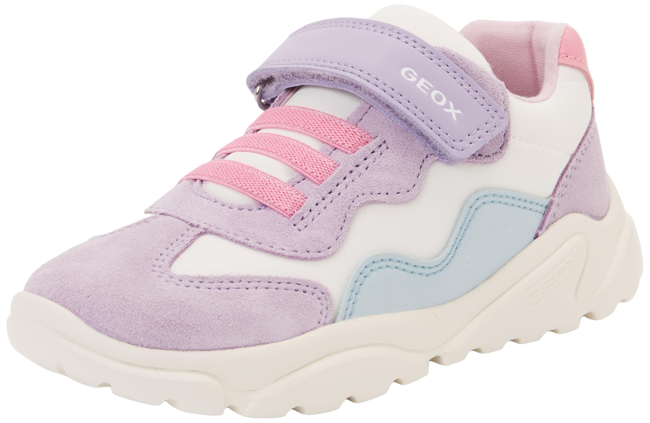 Geox B Ciufciuf Girl B, Girls' Sneakers, Off White Lilac, EU 27 - UK 9