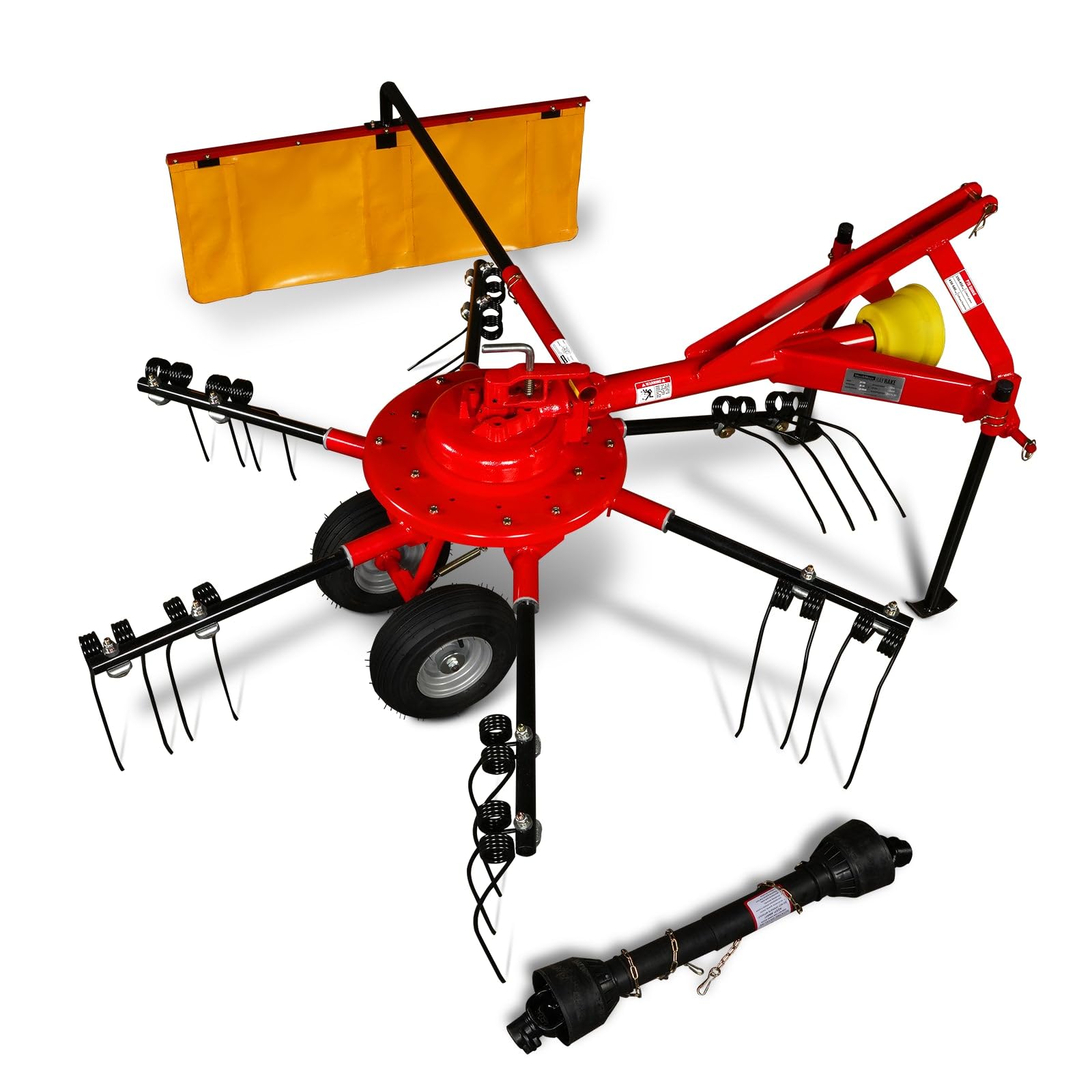 100” Mechmaxx 3-Point Hitch 6 Rotary Pull-Type Hay Rake Tedder, 15-50Hp, HT100