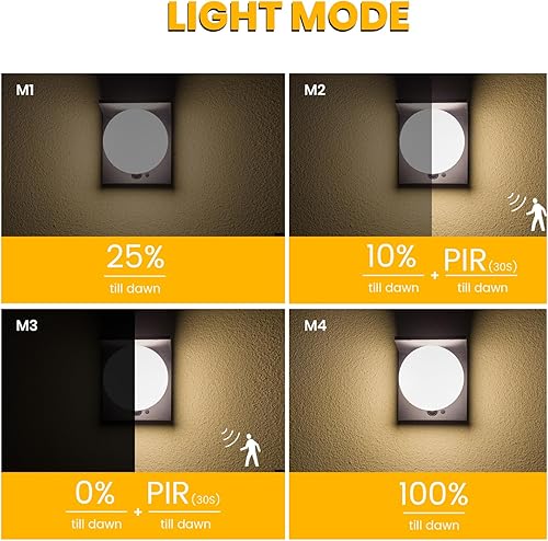 Miniatura 3 de Luces solares para exteriores, 4000 K con sensor de movimiento del atardecer al amanecer, luz solar con 4 modos, IP54 impermeable, lámpara de