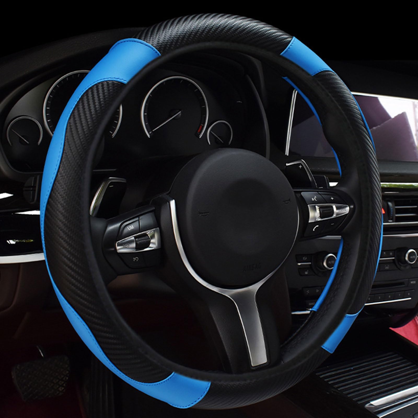 Housse De Volant En Microfibre Et Fibre De Carbone Pour Toyota RAV4 XA20 (2000-2005) - Noir, Antidérapante, Confortable