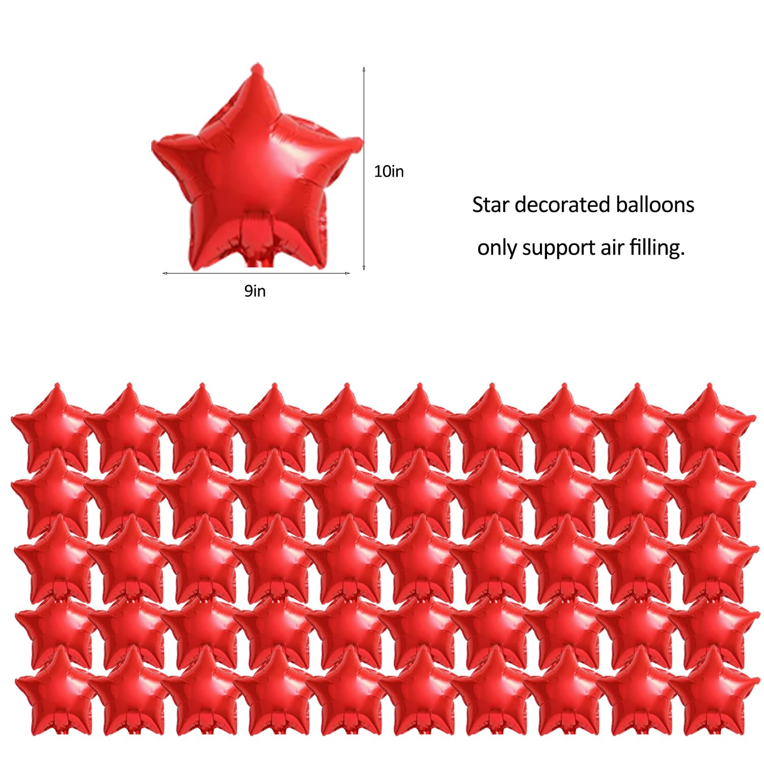 50 palloncini a forma di stella da 25,4 cm, in Mylar a cinque punte, per baby shower, rivelazione di genere, matrimoni, compleanni o feste di fidanzamento (blu