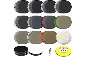 POLIWELL Assorted Sanding Discs 3 Inches 150-Piece Set