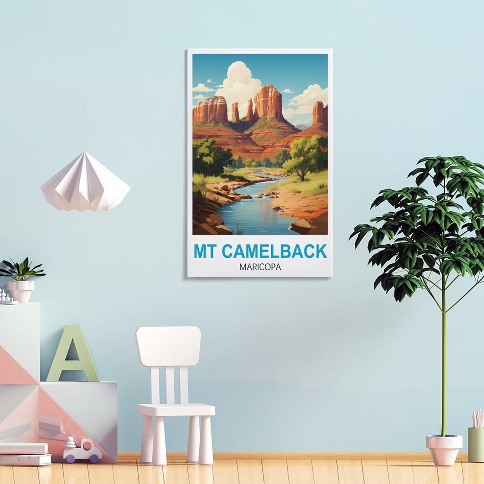 Amazon.com: LNHZGNJN Mt Camelback Maricopa Vintage Travel Poster