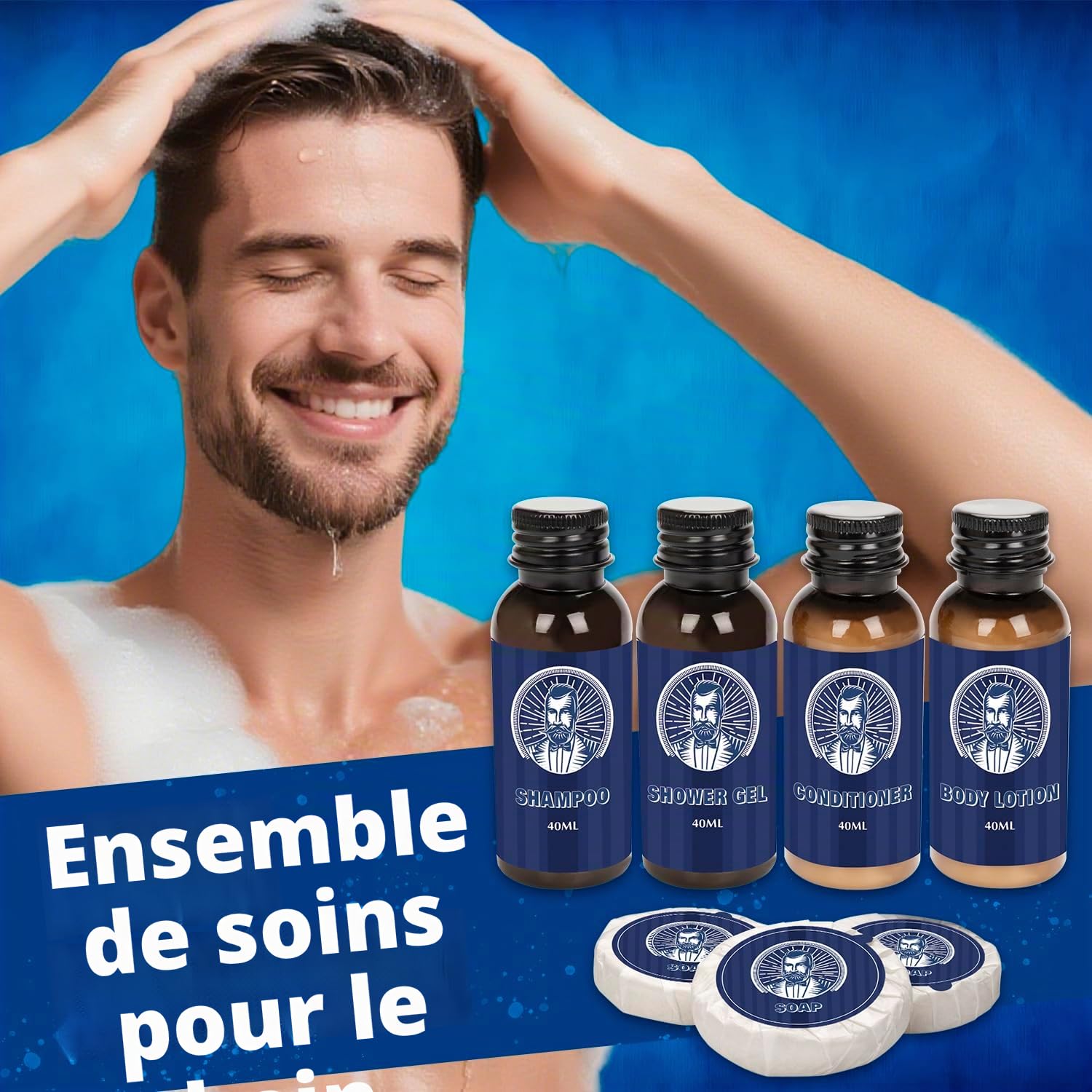 Calendrier de l'Avent 2025 pour Hommes, 24PCS kit d'entretien de la Barbe de Qualité Supérieure, Calendrier de Noël pour le Corps, le Visage, la Barbe et les Cheveux, Cadeaux de Noël pour Hommes