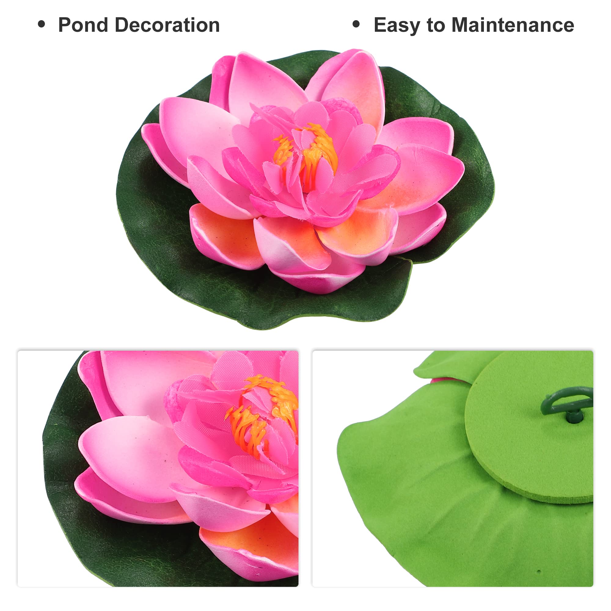 DECHOUS 5 Pcs Artificial Floating Lotus Flowers - White Foam Lilies For Pond, Aquarium & Pool