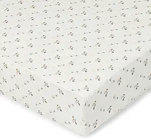 Crane Baby 100% Organic Cotton Poppy Fitted Crib Sheet, Gender Neutral, Soft, Breathable and Easy to Clean